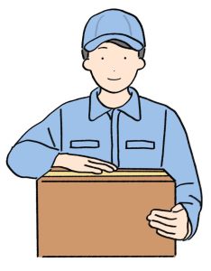 工場で単発バイトとして箱を扱う軽作業のイメージイラスト 